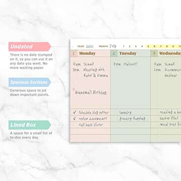 Oriday Weekly Planner Notepad - Colorful Planning Companion
