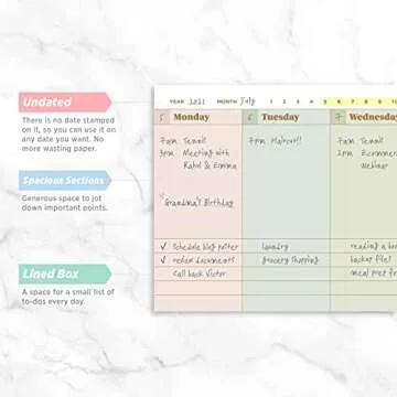 Oriday Weekly Planner Notepad - Colorful Planning Companion