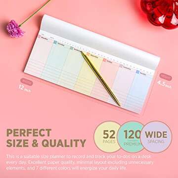 Oriday Weekly Planner Notepad - Colorful Planning Companion