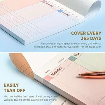 Oriday Weekly Planner Notepad - Colorful Planning Companion