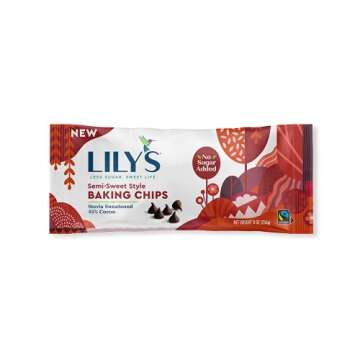 LILY'S Semi Sweet Style No Sugar Added Baking Chips, Gluten Free, Bulk, 9 oz Bags (12 Count)