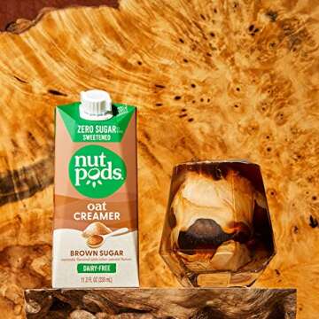 nutpods Sweetened Oat Brown Sugar Coffee Creamer - Sweetened Dairy Free Creamer With Zero Sugar, 10 Calories, Gluten Free, Non-GMO, Vegan, Sugar Free, Kosher (3-Pack)