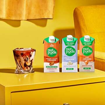 nutpods Sweetened Oat Brown Sugar Coffee Creamer - Sweetened Dairy Free Creamer With Zero Sugar, 10 Calories, Gluten Free, Non-GMO, Vegan, Sugar Free, Kosher (3-Pack)