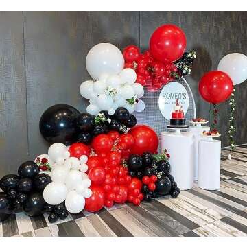 Bezente Red Giant Balloons 36 Inch - 8 Pack Jumbo Red Balloons Large Round Red Latex Balloons for Photo Shoot Wedding Anniversary Birthday Christmas New Year Party Decorations