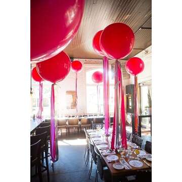 Bezente Red Giant Balloons 36 Inch - 8 Pack Jumbo Red Balloons Large Round Red Latex Balloons for Photo Shoot Wedding Anniversary Birthday Christmas New Year Party Decorations