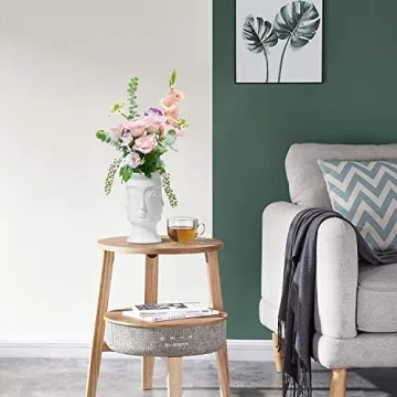 ComSaf Ceramic Flower Vase Set of 2 - Modern White Décor