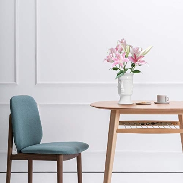 ComSaf Ceramic Flower Vase Set of 2 - Modern White Décor