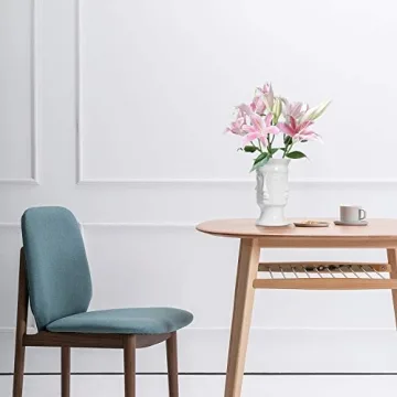 ComSaf Ceramic Flower Vase Set of 2 - Modern White Décor