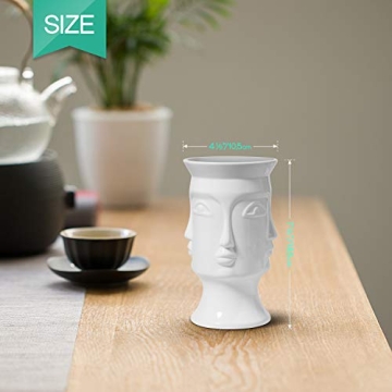 ComSaf Ceramic Flower Vase Set of 2 - Modern White Décor