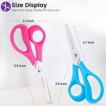 Kids Scissors 6-Pack, Scissors for School, Safety Scissors, Blunt Tip Scissors,Multipurpose Scissors...