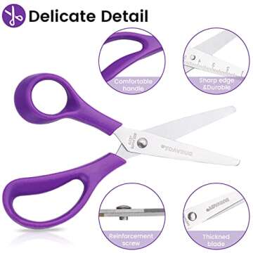 Kids Scissors 6-Pack, Scissors for School, Safety Scissors, Blunt Tip Scissors,Multipurpose Scissors Bulk,5.5 Inch