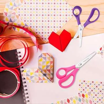 Kids Scissors 6-Pack, Scissors for School, Safety Scissors, Blunt Tip Scissors,Multipurpose Scissors Bulk,5.5 Inch