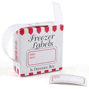 White and Red 1 x 2 Inch Freezer Labels, Set of 100