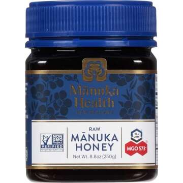Manuka Health UMF 16+/MGO 573+ Manuka Honey (250g/8.8oz), Superfood, Authentic Raw Honey from New Zealand