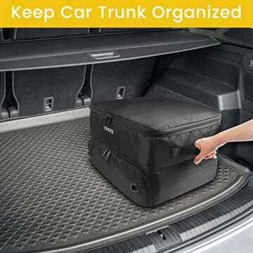 YOREPEK Large 2 Layer Golf Trunk Organizer for 2 Size14 Pair Shoes, Water Resistant Car Golf Locker with Separate Ventilated Compartment, Golf Trunk Storage for Clothes, Gloves,Unique Golf Gifts