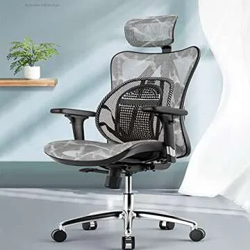 Big Ant Lumbar Support, Car Back Support with Massage Beads Ergonomic Designed for Comfort and Lower Back Pain Relief - Car Seat Lumbar Support for Driver, Office Chair, Wheelchair, Home