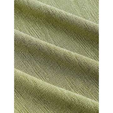 Verdusa Women's Long Sleeve Ruched Bust Off Shoulder Tie Back Flounce Sleeve Lettuce Trim Crop Top Tee Lime Green M