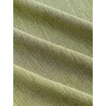 Verdusa Women's Long Sleeve Ruched Bust Off Shoulder Tie Back Flounce Sleeve Lettuce Trim Crop Top Tee Lime Green M