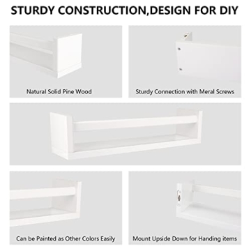 ZLchair BOMID Nursery Shelves Set of 2 Floating Bookshelves