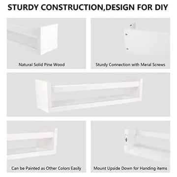 ZLchair BOMID Nursery Shelves Set of 2 Floating Bookshelves