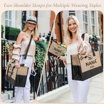 TRSODD Bridesmaid Gifts for Wedding Day, Embroidery Straw Tote Bag w Makeup Bag, Bridal Shower Gifts, Personalized Bride Gifts for Christmas Birthday w Zi-pper Side Pocket Shoulder Strap Gift Box Card