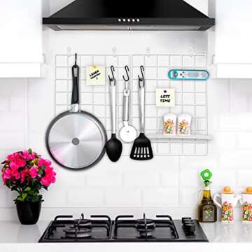 ODOXIA Picture Frame, 15.75x11.81in White Metal & Wood Grid Panel, Magnetic, Wall Mount, Unframed, Horizontal, 1 Pack, Hanging Home & Office Décor