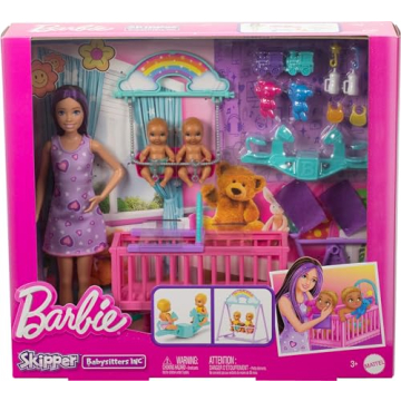 Barbie Skipper Twin Nursery Playset with Twin Baby Dolls