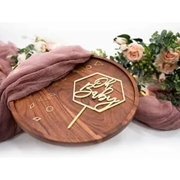 Gold Baby Shower Cake Topper Oh Baby Hexagon Design