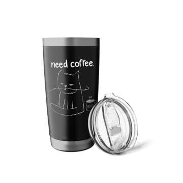 Funny Cat Need Coffee Grumpy Tumbler for Cat Lovers