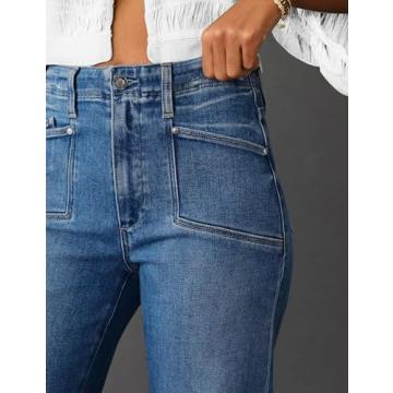 KUNMI Jeans for Women Wide Leg Baggy High Waist Boyfriends Straight Leg Stretchy Denim Pants Trendy Fall 2024