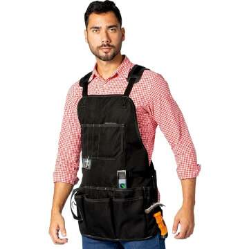Heavy Duty Tool Apron with Magnetic Holder 18 Pockets