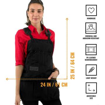 Heavy Duty Tool Apron with Magnetic Holder 18 Pockets