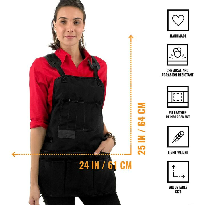 Heavy Duty Tool Apron with Magnetic Holder 18 Pockets