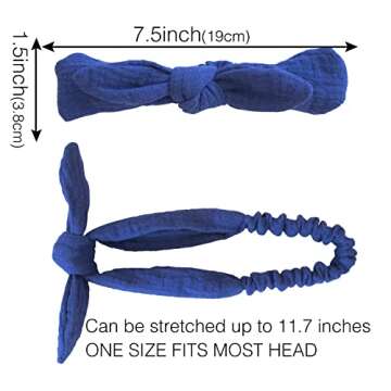 XIMA Headbands for Girls, 8pcs Cotton Rabbit Ears Hairbands for Toddlers Teens Children, Removable R...