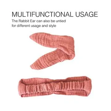 XIMA Headbands for Girls, 8pcs Cotton Rabbit Ears Hairbands for Toddlers Teens Children, Removable Rabbit Ear Bows Kids Hair Accessories