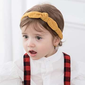 XIMA Headbands for Girls, 8pcs Cotton Rabbit Ears Hairbands for Toddlers Teens Children, Removable Rabbit Ear Bows Kids Hair Accessories