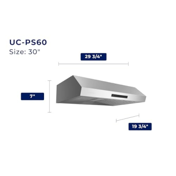 Hauslane Range Hood 30" Under Cabinet - Heavy Duty, Quiet & Elegant Stainless Steel Cooking Ventilat...