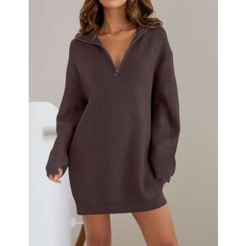 ZESICA Women's Mini Sweater Dress | Cozy Fall Style
