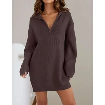 ZESICA Women's Mini Sweater Dress | Cozy Fall Style