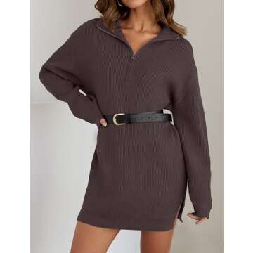ZESICA Women's Mini Sweater Dress | Cozy Fall Style