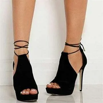 Womens Chic Peep Toe Platform Heels for All-Day Comfort and Style