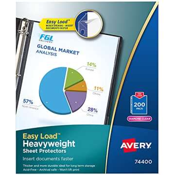 Avery Heavyweight Diamond Clear Sheet Protectors, 8.5" x 11", Acid-Free, Archival Safe, Easy Load, 2...