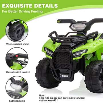 Kids Ride on ATV, 6V Battery Powered Electric Car for Toddlers