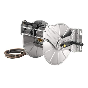 Giraffe Tools Stainless Steel Garden Hose Reel Heavy Duty, Wall/Floor Mounted Stainless Water Hose R...