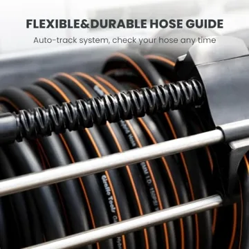 Giraffe Tools Stainless Steel Garden Hose Reel Heavy Duty, Wall/Floor Mounted Stainless Water Hose Reel Retractable with Crank, 150-Feet 5/8" Hose Capacity