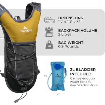 TETON Sports TrailRunner Hydration Pack for Biking & Hiking