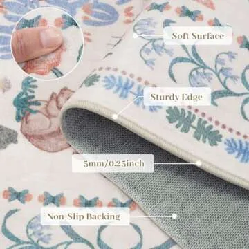 LIVEBOX 8x10 Washable Rug - Elegant & Kid-Friendly