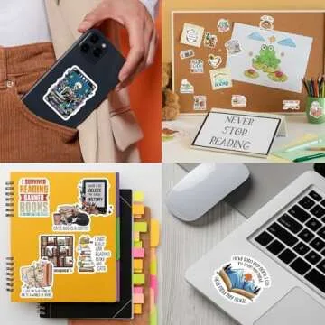 MiStar Book Stickers - 110 Unique Designs for Readers