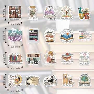 MiStar Book Stickers - 110 Unique Designs for Readers