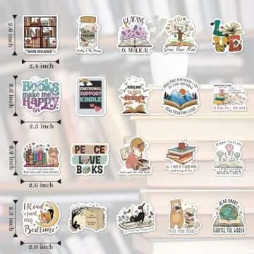 MiStar Book Stickers - 110 Unique Designs for Readers
